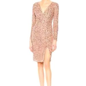 Adrianna Papell Blush Sequined Sheath Dress